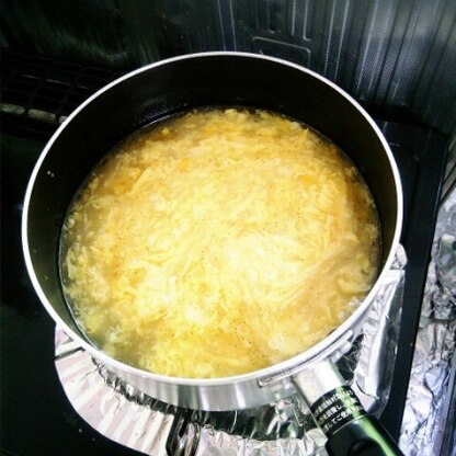 ふわふわの卵コーンスープ出来ました(^_^)とっても美味しいです♪レシピとっても参考になりました!!